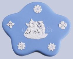 Wedgwood jasperware ékszeres doboz és váza, jelzett, hibátlan, m: 8,5 cm alatt