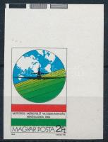 1984 Motoros Műrepülő VB vágott ívsarki bélyeg (ujjlenyomat / fingerprint)