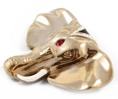 Pierre Lang aranyozott elefánt bross, 6x8 cm