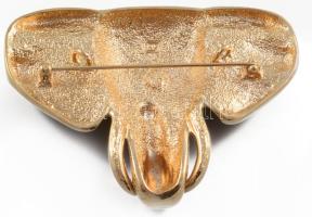 Pierre Lang aranyozott elefánt bross, 6x8 cm