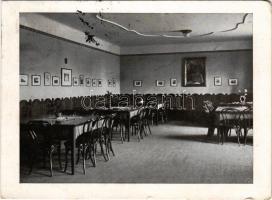 1934 Budapest XI. A ciszterci rend Szent Imre gimnáziumának cserkészotthona, belső. A levél címzettje Hegyi Kapisztrán, zirci szerzetes, apáti titkár (EM)