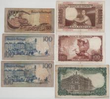 Vegyes, 6db-os bankjegytétel, benne: Portugália, Spanyolország 1953-1985. T:F-VG
Mixed, 6pcs bankno...