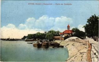 Apatin, részlet a Dunapartról, kikötő. Gasz M. kiadása / Partie am Donauufer / Danube riverside, port (EK)