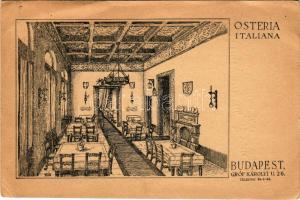 1932 Budapest V. Osteria Italiana, olasz étterem, belső. Gróf Károlyi utca 26. (EB)