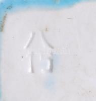 Kínai türkizmázas Fo kutya szobor, Felületi hibával, m: 25,5 cm