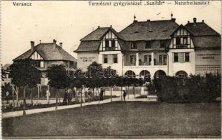 1921 Versec, Werschetz, Vrsac; Természetgyógyintézet "Sanitas" / Naturheilanstalt Sanitas / spa (ragasztónyom / glue marks)