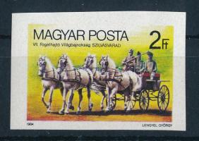 1984 Fogathajtó VB I. vágott bélyeg