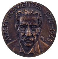 Kampfl József (1938-2020) 1990. "Albert Schweitzer 1875-1965 / 3. Zeneterápiás Konferencia 1990 március 31 Pécs" kétoldalas, öntött bronz emlékérem (70mm) T:AU