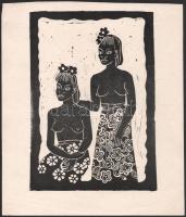 Romaszkan Alice bárónő (?-?): Női félaktok (egzotikus szépségek). Linómetszet, papír, jelzés nélkül, 21×14,5 cm