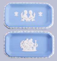 Wedgwood 2 darab jasperware tálka, egyik Diana Spencer és Károly herceg esküvője emlékére, jelzett, hibátlan, 15x8 cm