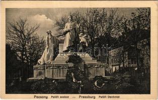 Pozsony, Pressburg, Bratislava; Petőfi szobor. Kaufmann kiadása / statue, monument (fa)