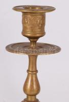 cca 1880 Francia réz gyertyatartó pár, m: 26 cm