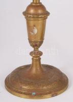 cca 1880 Francia réz gyertyatartó pár, m: 26 cm