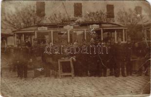 1903 Budapest, villamos kalauzokkal és villamosvezetőkkel, 'Ó-Buda - Margithíd - Ludoviceum'-vonal. photo (kopott sarkak / worn corners)