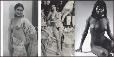 "Nemzetközi szépségverseny", eltérő időben készült, szolidan erotikus felvétel, 3 db modern nagyítás jelzés nélkül, 21x15 cm