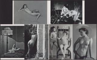 Szolidan erotikus felvételek, amelyek eltérő időben készültek, 6 db modern nagyítás jelzés nélkül, 15x10 cm