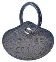 1937. Budapest "Budapest 20177 / 1937 Ebvédjegy" fém kutyabárca T:XF,VF
