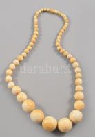 cca 1900 Elefántcsont nyaklánc, nagyméretű szemekkel
