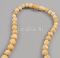 cca 1900 Elefántcsont nyaklánc, nagyméretű szemekkel