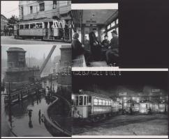 cca 1965 előtti felvételek budapesti villamosokról (4, 61, 83-as), 4 db modern nagyítás jelzés nélkül, 21x15 cm és 10x15cm