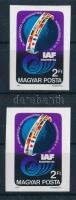 1983 Asztronautikai Kongresszus 2 db vágott bélyeg