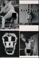 Eltérő időben készült aktfotók tétele, szolidan erotikus felvételek, 5 db modern nagyítás, jelzés nélkül, 15x10 cm