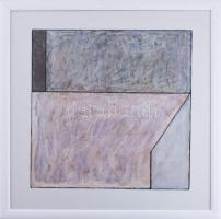 Hajdú László (1938-): Térérzetek II., 1999-2000. Akril, kártyapapír. Jelezve jobbra lent. Hátoldalán autográf felirattal. 45x45 cm. Üvegezett fakeretben.