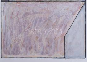 Hajdú László (1938-): Térérzetek II., 1999-2000. Akril, kártyapapír. Jelezve jobbra lent. Hátoldalán...