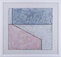 Hajdú László (1938-): Térérzetek I., 1999-2000. Akril, kártyapapír. Jelezve jobbra lent. Hátoldalán autográf felirattal. 45x45 cm. Üvegezett fakeretben.