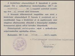 1934 Bp., Liber Endre (1930-1934) budapesti alpolgármester autográf aláírása [Ripka Ferenc főpolgárm...