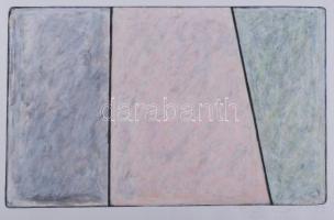 Hajdú László (1938-): Térérzetek IV., 1999-2000. Akril, kártyapapír. Jelezve jobbra lent. Hátoldalán...