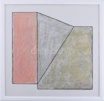 Hajdú László (1938-): Térérzetek III., 1999-2000. Akril, kártyapapír. Jelezve jobbra lent. Hátoldalán autográf felirattal. 45x45 cm. Üvegezett fakeretben.