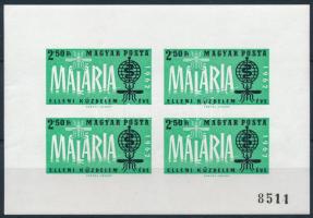 1962 A malária elleni küzdelem vágott kisív (7.000)