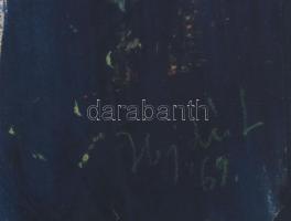 Hajdú László (1938-): Küzdelem III, 1969. Monotípia, papír. Jelezve jobbra lent. Hátoldalán autográf...