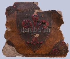 cca 1880 Francia bőrbevonatos levéltartó és bélyegtartó. Levéltartó bőr része sérült 26x16 cm, bélye...