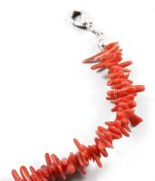 Korall nyaklánc és karkötő, h: 42 cm