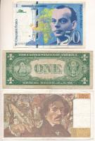 Amerikai Egyesült Államok 1935E 1$ "Silver Certificate", kék pecsét + Franciaország 1997. ...