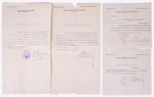 1924-1929 Budapesti Önkéntes Mentő Egyesület okiratai, 7 db, Bíró Béla orvostanhallgató, majd orvos ...