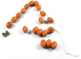 Nagyszemes borostyán nyaklánc, szétesett