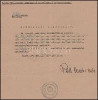 1940-1943 Munkács, Kassa, származási igazolások, 2 db, Mágocsy és Páll Andor századosok aláírásai, M...
