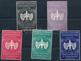 1913 Nemzetközi és rendszerközi gyorsírókongresszusok kiállítás 5 klf levélzáró