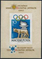 1960 Olimpia (I.) Róma - Téli olimpia (I.) vágott blokk (10.000)