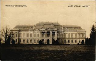 1927 Lengyel, Gróf Apponyi kastély. Özv. Holub Ferencné kiadása
