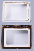 Limoges-i stílusú francia bonbonier, teteje zsanértól elvált. Jelzett, 17x13 cm