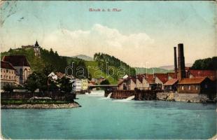 Bruck an der Mur (Steiermark), riverside (worn corners)