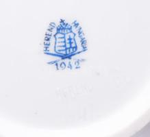 Herendi Apponyi Blue mintás kávés készlet. Jelzett, teljes, rózsa fogón kis pattogzással, kanna fogó...