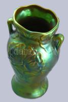 Zsolnay eozin mázas váza. Jelzett, hibátlan, m: 22 cm