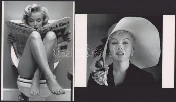 cca 1959 Marilyn Monroe (korábban Norma Jeane) (1926-1962) amerikai színésznő és fotómodell, 2 db modern nagyítás, jelzés nélkül, 21x15 cm és 15x21 cm