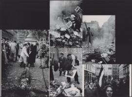 Erich Lessing képriportja Budapesten, 1956 október 23. utáni napokban, 5 db jelzés nélküli modern nagyítás, 21x15 cm és 15x10 cm