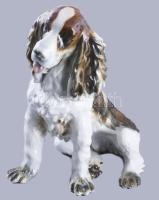 Jelzett nagyméretű porcelán kutya figura, hibátlan, m: 33 cm